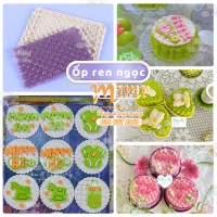 Silicon ốp ren ngọc tạo vân đậu, bánh rau câu trang trí xôi, thạch